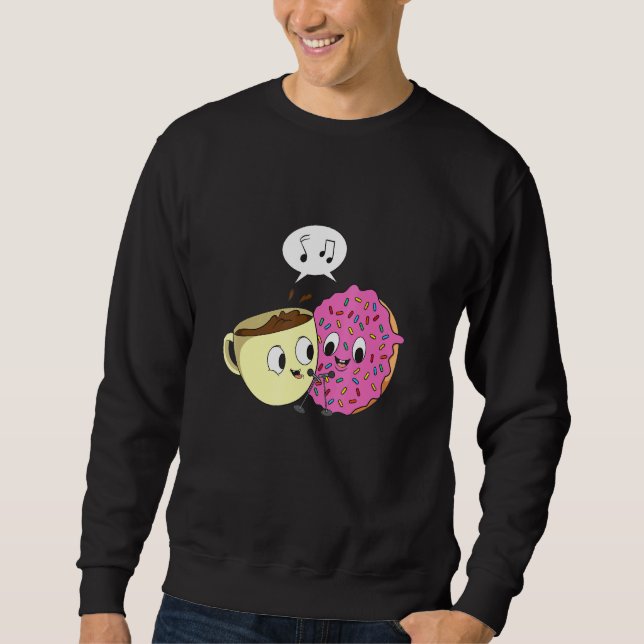 Design der sozialen Medien für einen Donut und Kaf Sweatshirt (Vorderseite)