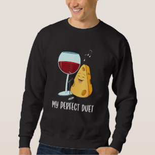 Design der sozialen Medien für Rotweine und Käse Sweatshirt