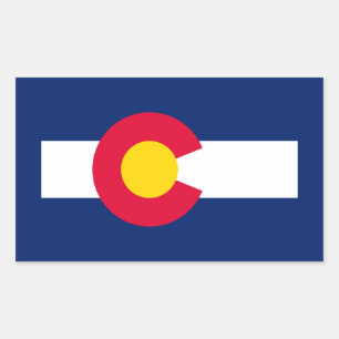 Design der Staatsflagge Colorado Rechteckiger Aufkleber
