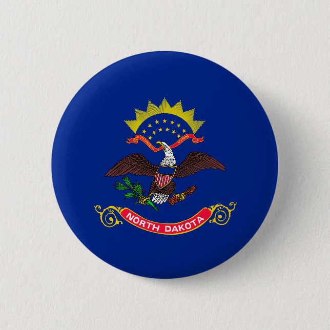 Design der Staatsflagge Nord-Dakota Button (Vorderseite)