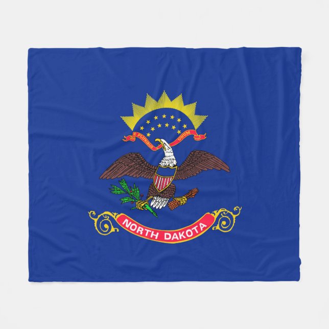 Design der Staatsflagge Nord-Dakota Fleecedecke (Vorderseite (Horizontal))