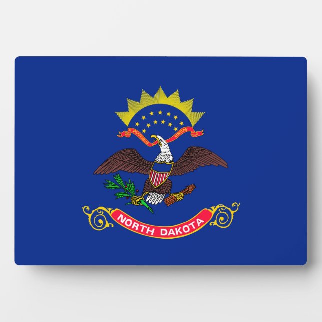 Design der Staatsflagge Nord-Dakota Fotoplatte (Vorderseite)