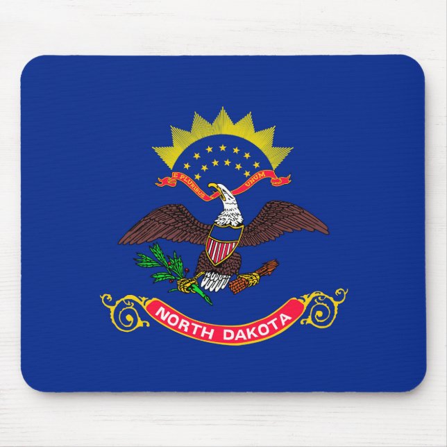 Design der Staatsflagge Nord-Dakota Mousepad (Vorne)