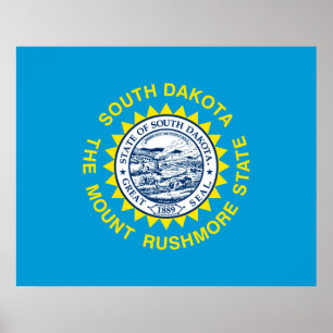 Design der Staatsflagge Süd-Dakota Poster