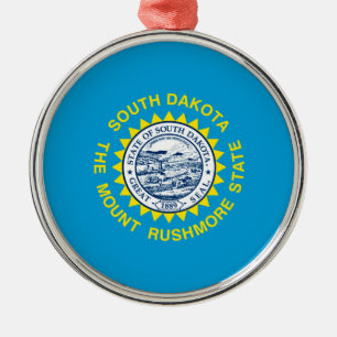Design der Staatsflagge von South Dakota Silbernes Ornament