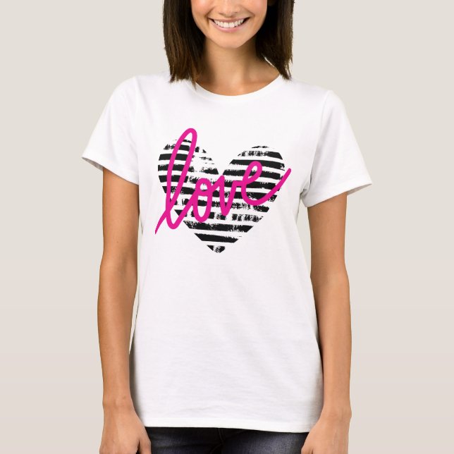 Design der Strickherz-Liebe T-Shirt (Vorderseite)