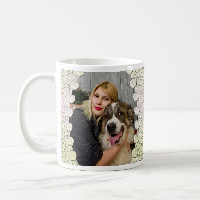 Design der Tasse für personalisierte Glitzer Foto (Links)