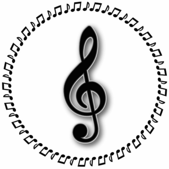 Design der Treble Clef-Musiknote Fotoskulptur Magnet (Vorne)