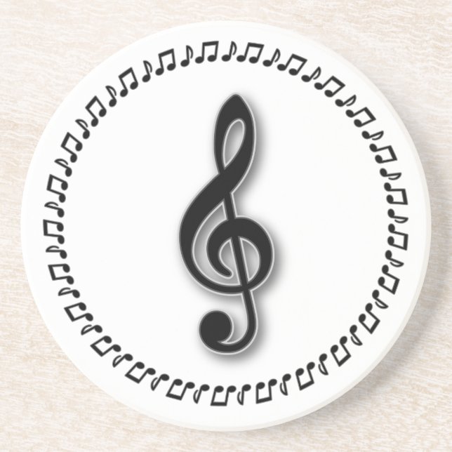 Design der Treble Clef-Musiknote Getränkeuntersetzer (Vorne)
