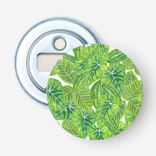 Design der tropischen Blätter in Aquarellen Flaschenöffner