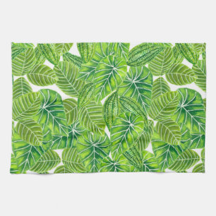 Design der tropischen Blätter in Aquarellen Handtuch