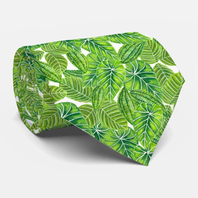 Design der tropischen Blätter in Aquarellen Krawatte (Gerollt)