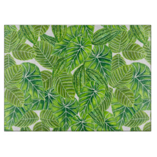 Design der tropischen Blätter in Aquarellen Schneidebrett