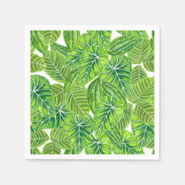 Design der tropischen Blätter in Aquarellen Serviette