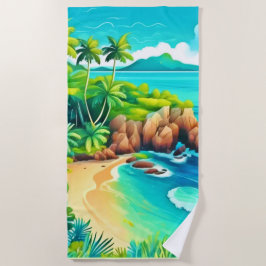 Design der tropischen Küstenblicke Strandtuch