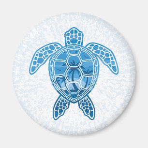 Design der tropischen Meeresschildkröten in Blau Magnet