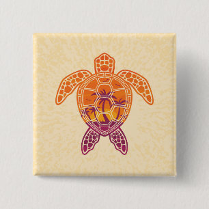 Design der tropischen Sonnenuntergang-Meeresschild Button