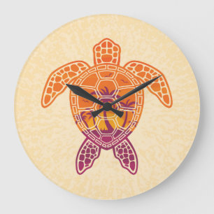 Design der tropischen Sonnenuntergang-Meeresschild Große Wanduhr