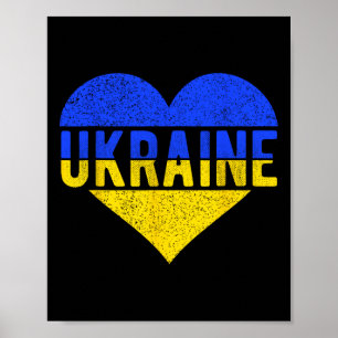 Design der ukrainischen Flagge - Herz Poster