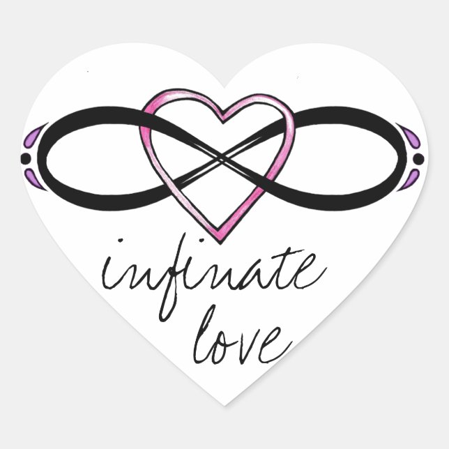 Design der unendlichen Liebe Herz-Aufkleber (Vorderseite)