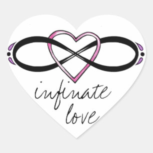 Design der unendlichen Liebe Herz-Aufkleber