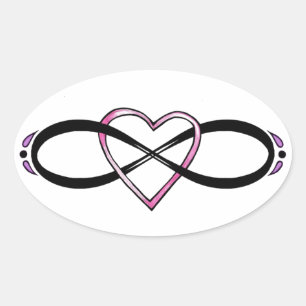 Design der unendlichen Liebe Ovaler Aufkleber