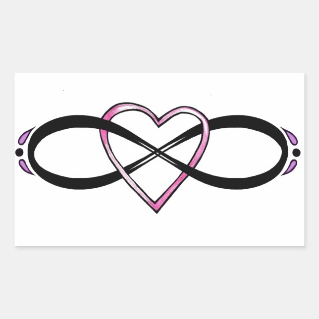 Design der unendlichen Liebe Rechteckiger Aufkleber (Vorderseite)