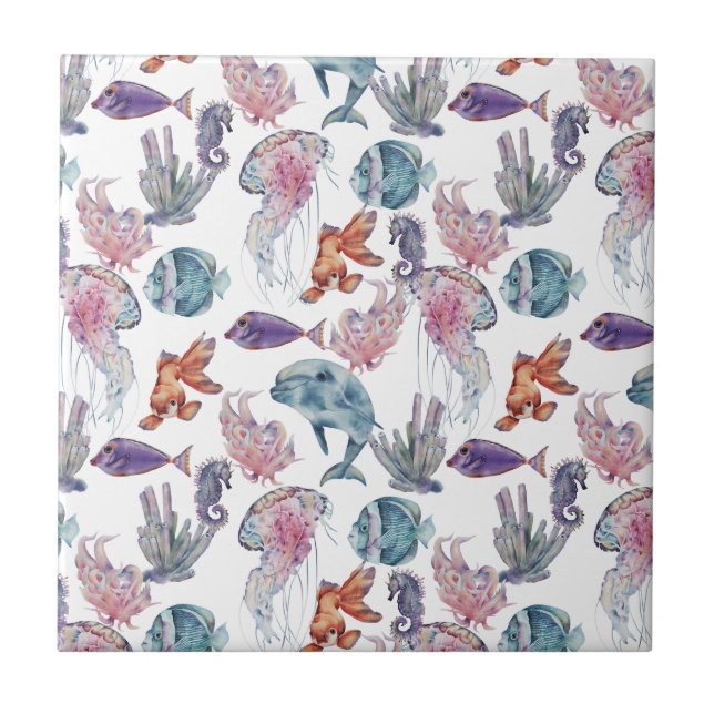 Design der Unterwasserfarben-Reihe 2 Fliese (Vorderseite)