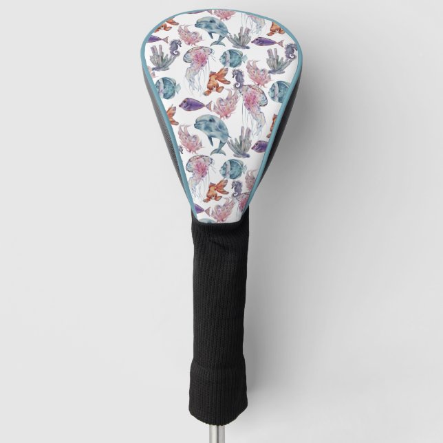 Design der Unterwasserfarben-Reihe 2 Golf Headcover (Vorderseite)