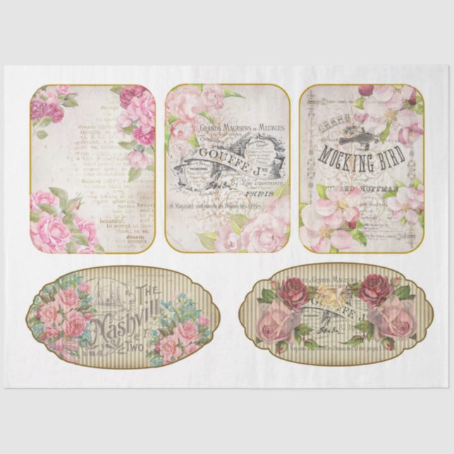 Design der viktorianischen Shabby Chic-Serie 11 Seidenpapier (Vorderseite)