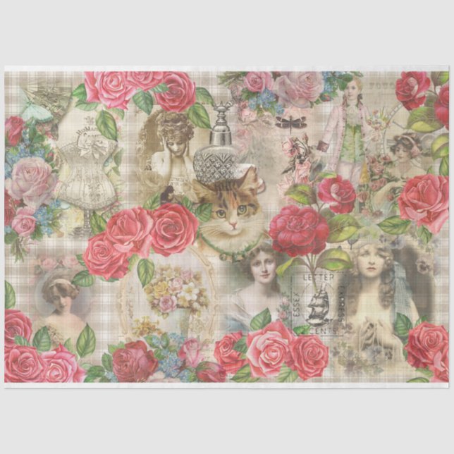 Design der viktorianischen Shabby Chic-Serie 4 Seidenpapier (Vorderseite)