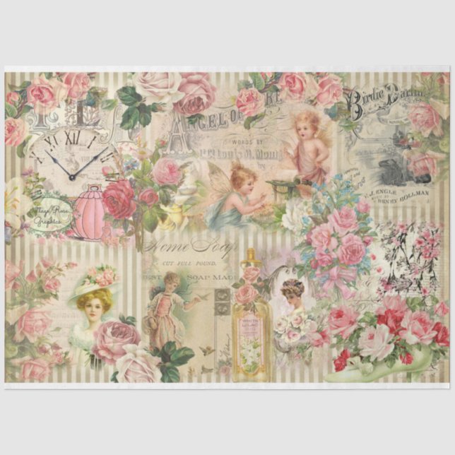 Design der viktorianischen Shabby Chic-Serie 6 Seidenpapier (Vorderseite)