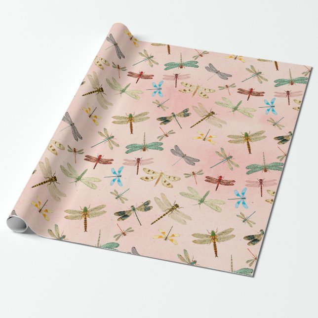 Design der Vintagen Drachenfliegen der Serie 3 Geschenkpapier (Ungerollt)
