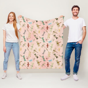 Design der Vintagen Dragonfliegen Serie 3 Fleecedecke