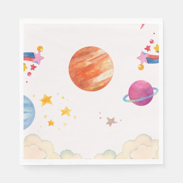 Design der Wasserfarben im Weltraum - Licht Serviette (Vorderseite)