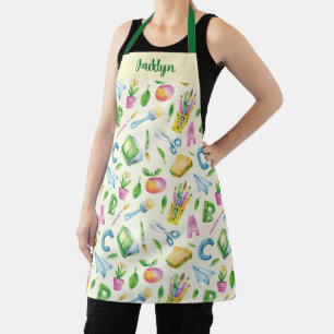 Design der Wasserfarben-Schule Schürze