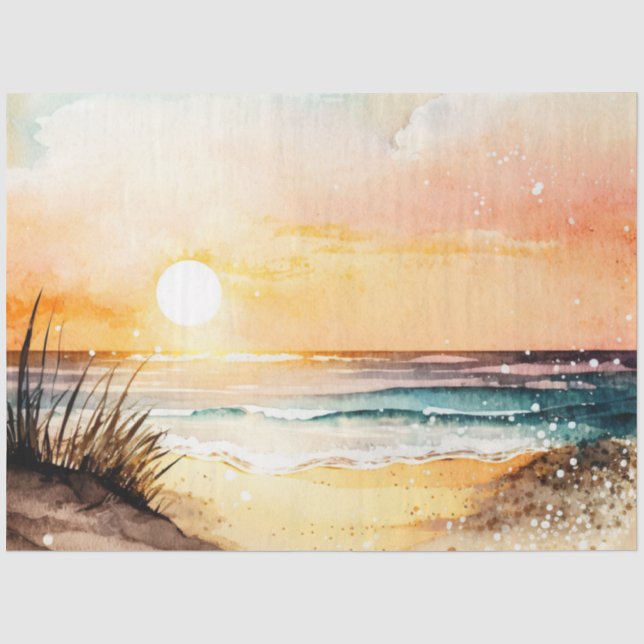 Design der Wasserfarben-Sonnenuntergänge 11 Seidenpapier (Vorderseite)