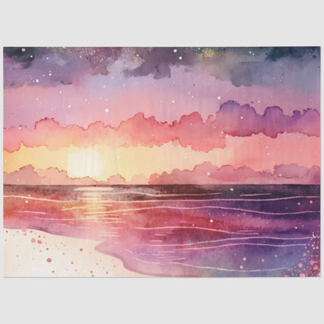 Design der Wasserfarben-Sonnenuntergänge 13 Seidenpapier (Vorderseite)