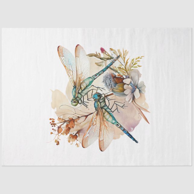 Design der Wasserfarbenserie für Dragonfly 2 Seidenpapier (Vorderseite)