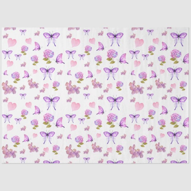 Design der Wasserfarbenserie Hydrangea 10 Seidenpapier (Vorderseite)