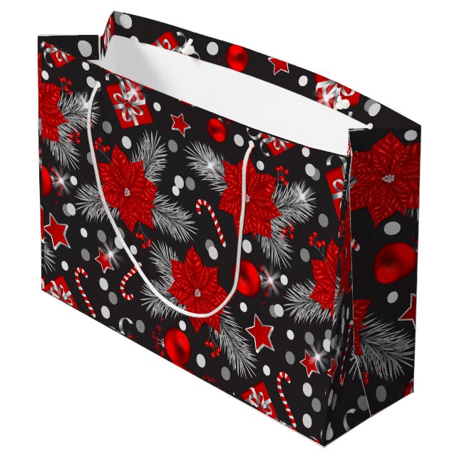 Design der Weihnachtsdekoration Große Geschenktüte (Rückseite Schrägansicht)