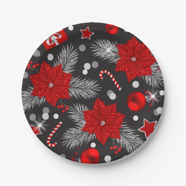 Design der Weihnachtsdekoration Pappteller (Vorderseite)