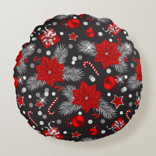 Design der Weihnachtsdekoration Rundes Kissen (Vorderseite)