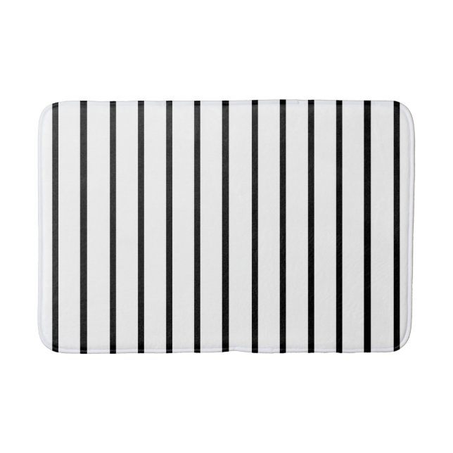 Design der weißen und schwarzen Streifen Badematte (Vorderseite)