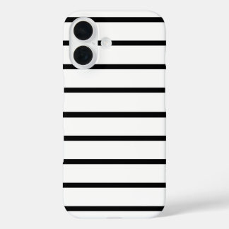 Design der weißen und schwarzen Streifen iPhone 16 Hülle