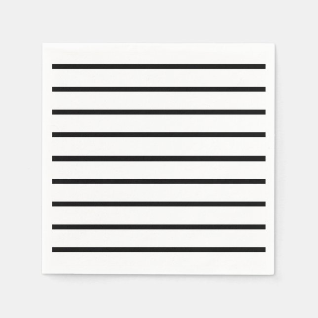 Design der weißen und schwarzen Streifen Serviette (Vorderseite)