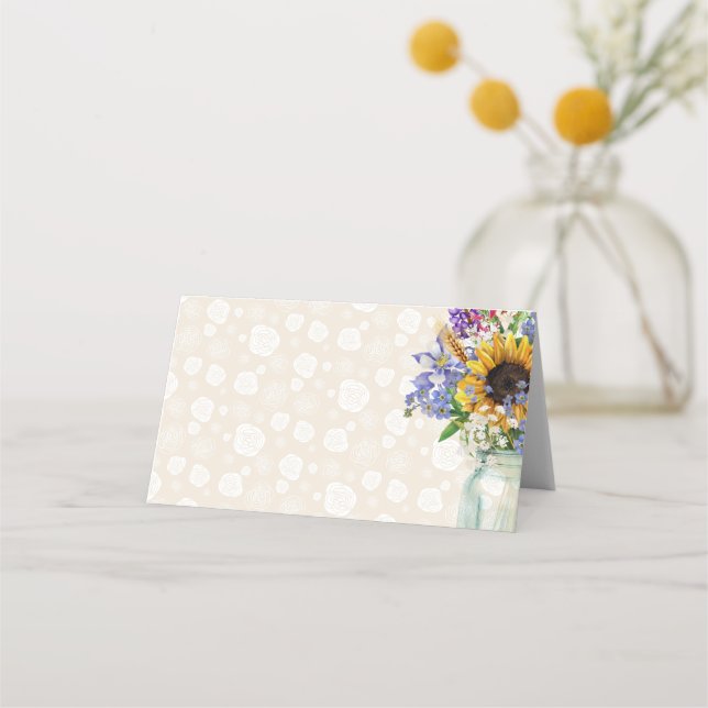 Design der wild lebenden Blume, Platzkarten (Vorderseite)