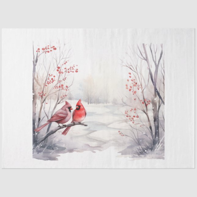 Design der Winter-Kardinal-Serie 2 Seidenpapier (Vorderseite)