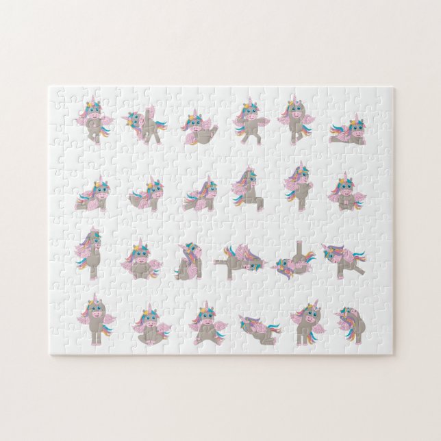 Design der Yoga-Posen für Einhorn (Horizontal)