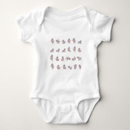 Design der Yoga-Posen für Einhorn Baby Strampler